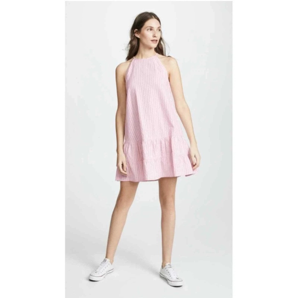 Rebecca Taylor Pink Sleeveless Stripe Cotton‎ Tank Dress Size 4